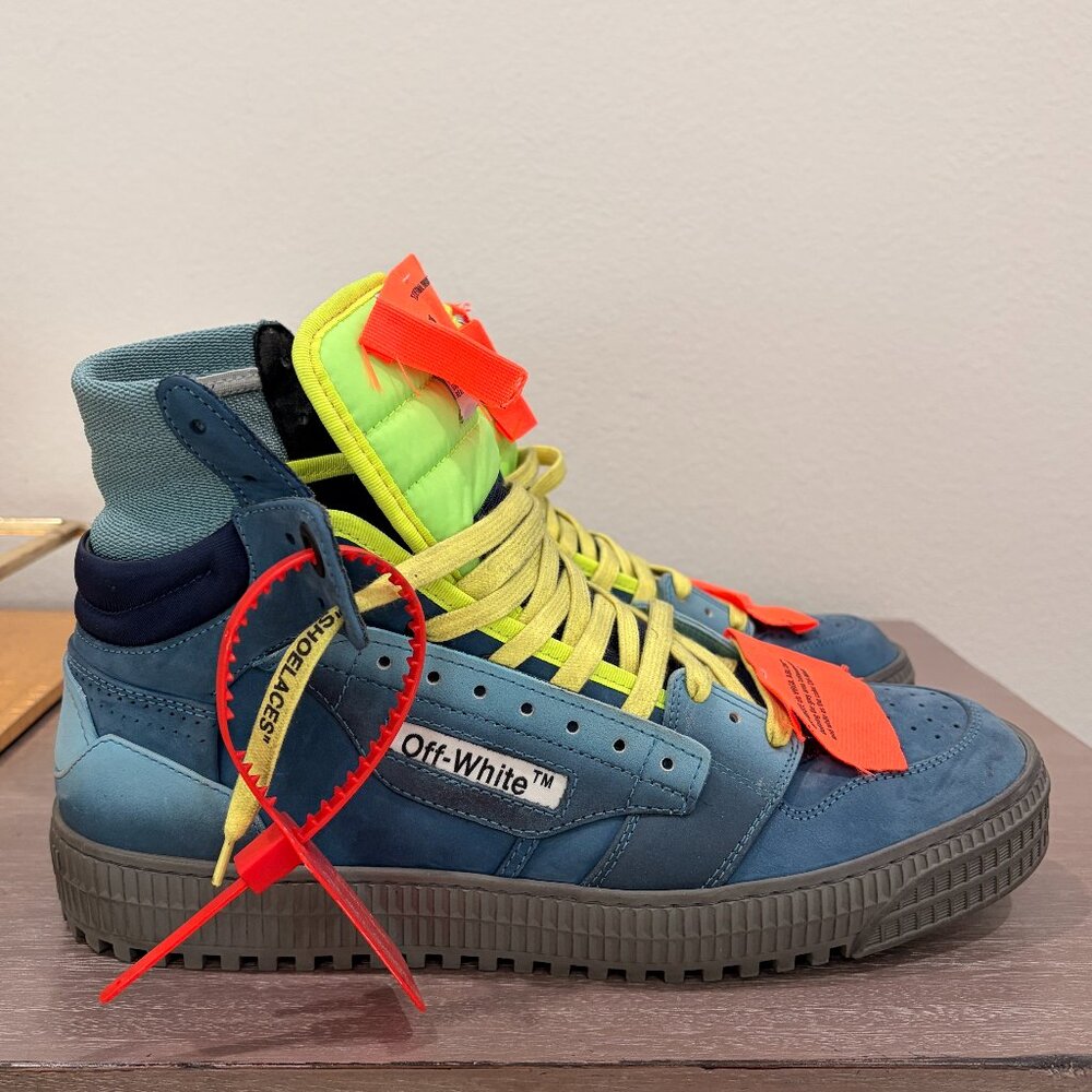 OFF-WHITE NEON ORANGE BLUE SNEAKERS